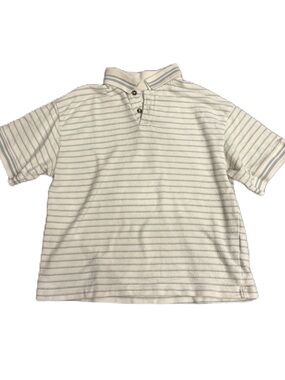 Zara Cream Polo with Light Blue Stripes - Size 7-8